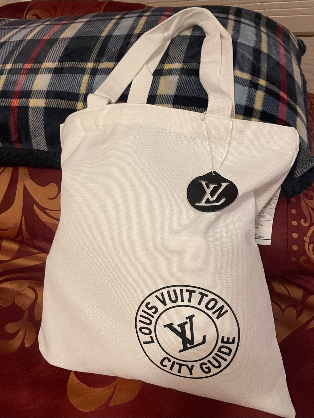 Louis Vuitton White Canvas City Guide Duffel Tote